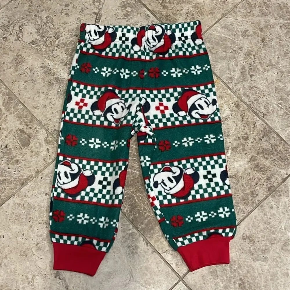 Disney Mickey Mouse Christmas Pajamas Toddler 2T Boys NEW Holiday 2 Piece Set